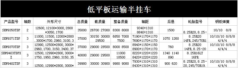 低平板运输半挂车